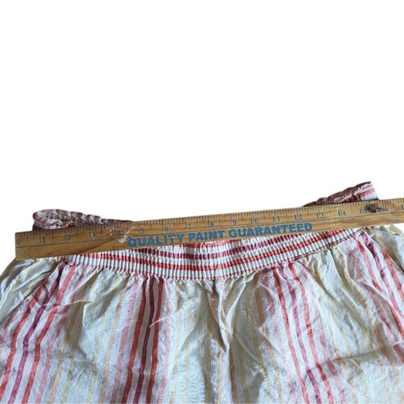 Saks Fifth Avenue 100% Linen Striped Shorts Sz LCoastal Minimalist Resortwear - Picture 10 of 13
